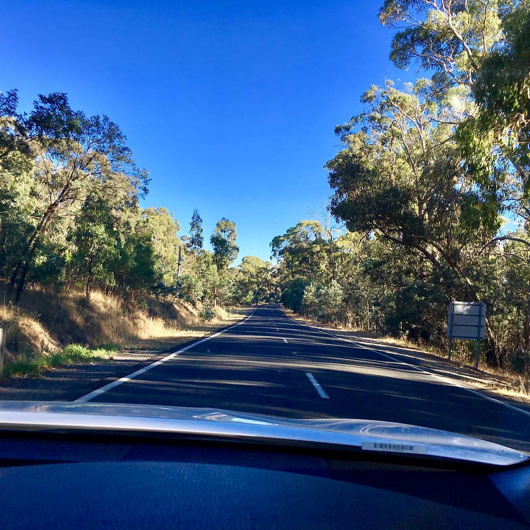 The long drive from one event to the other, country Victorian roads haven’t changed #tour #puregolftours