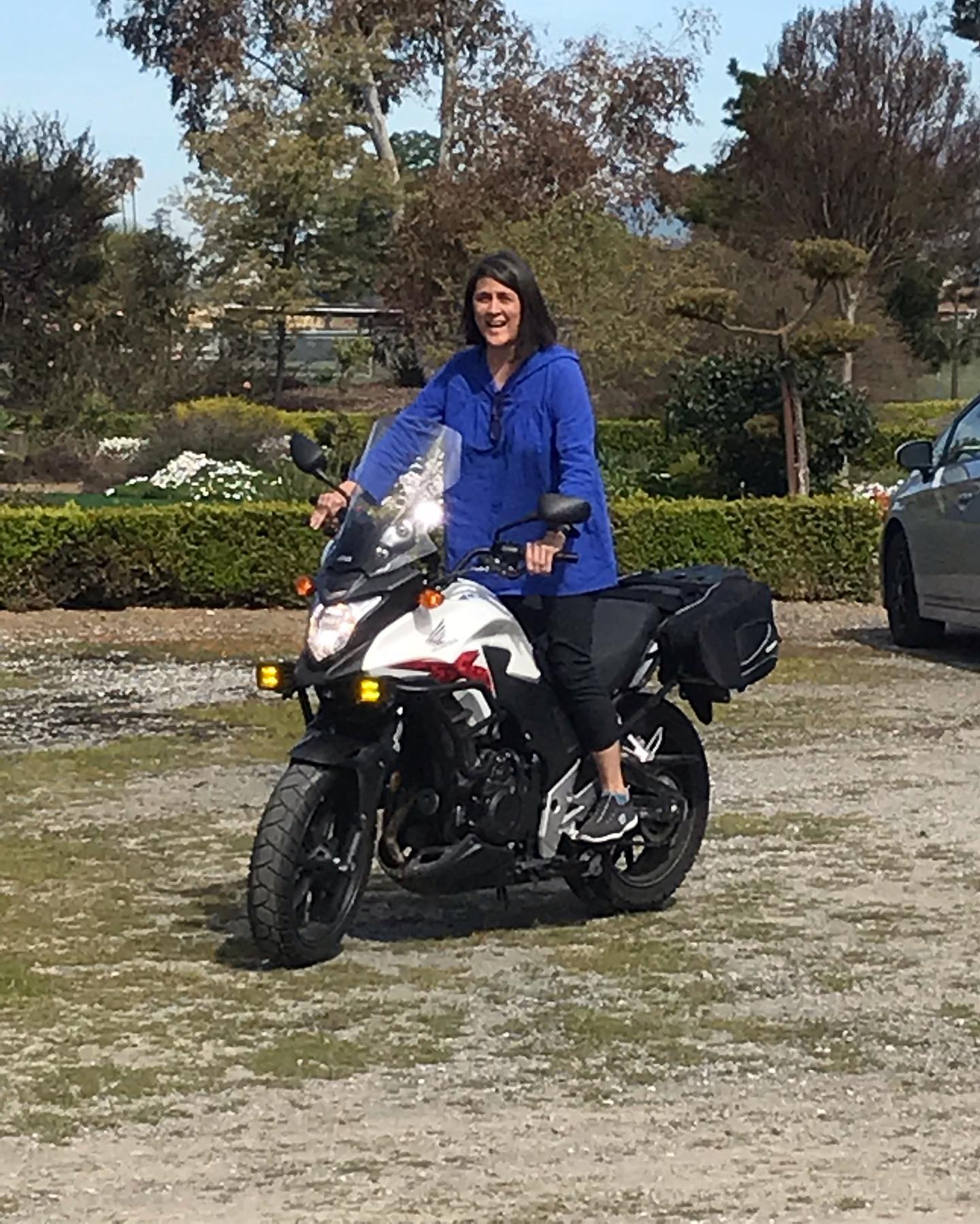 Priscilla checking out her new bar risers!