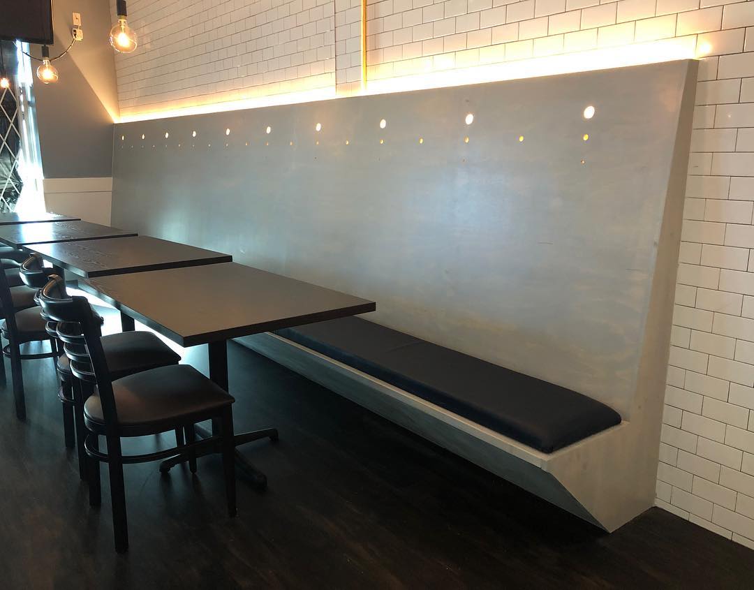Finished this built-in-place series of benches for a great Indian restaurant called Anand. From start to finish, 8 days...