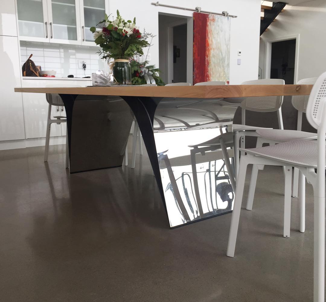 An example of a bespoke project made from white ash and polished stainless steel