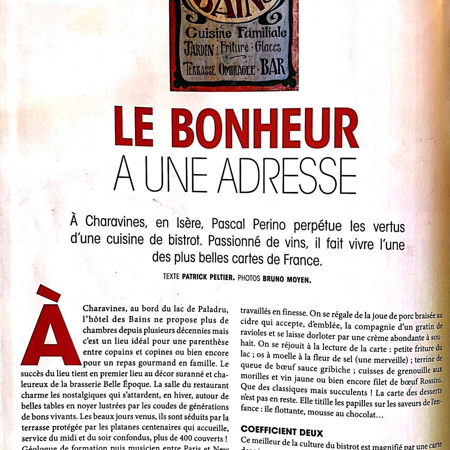 Bel article dans le magazine “à table”!!