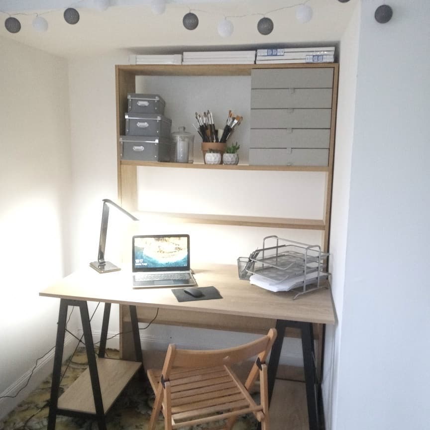 Removal to new studio. I'm so exited! Already love my new work space #newstudio #reverieart decoupage #workspace #removal #workinprogress #artist #workshop #artistathome #decoupage #art #craft