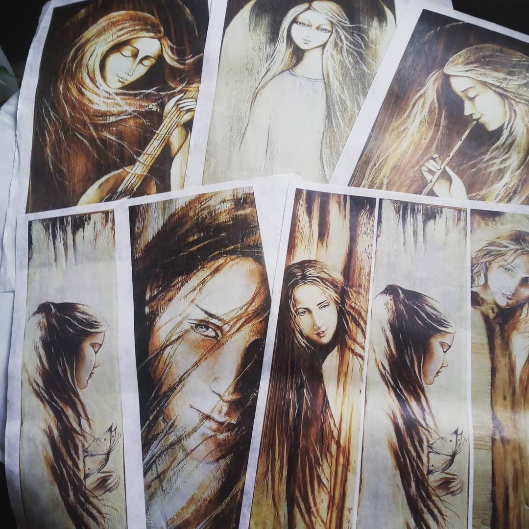 Sneak peak from my studio. I'm starting new project "Angels". In my Angels collection will be few large wooden boards and some canvas art. Follow me for work in progress pictures #angels #reverieart #rustic #art #craft #decoupageuk #decoupage #wood #workinprogress #mystudio #myworkspace #lifeisbetterwithangels