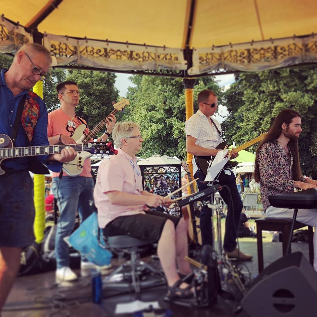 Our house band The Jets accompanying us at the Hampton Court Garden Festival