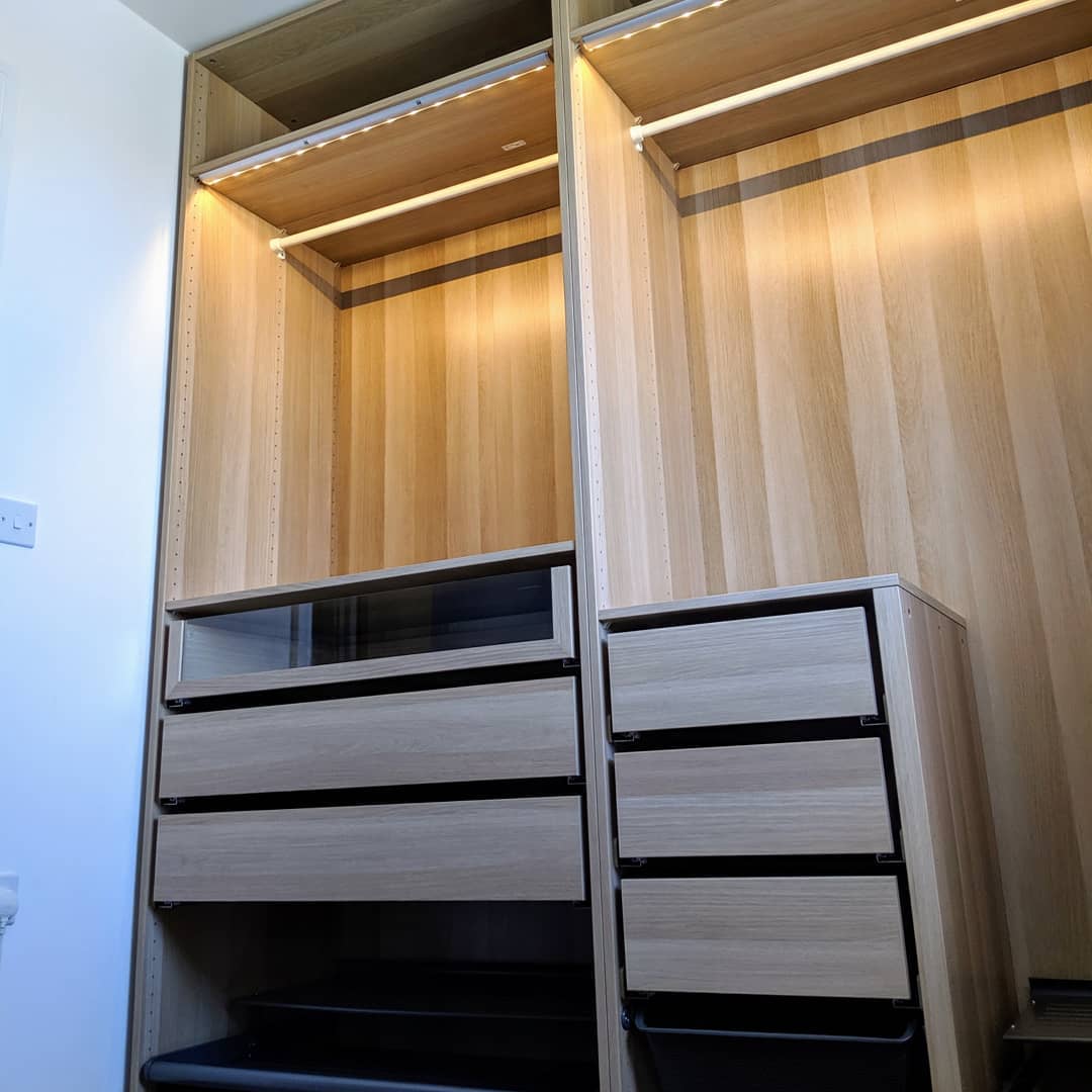 Today we turned a small box bedroom into a walk-in wardrobe. The job was so tight to the ceiling it looks built in.
.
Thinking of doing something similar? Vertical builds can be tricky, give us a call 👍
.
.
#paxwardrobes
#builtinwardrobes #ikeawarrington #ikeamanchester #ikeauk
