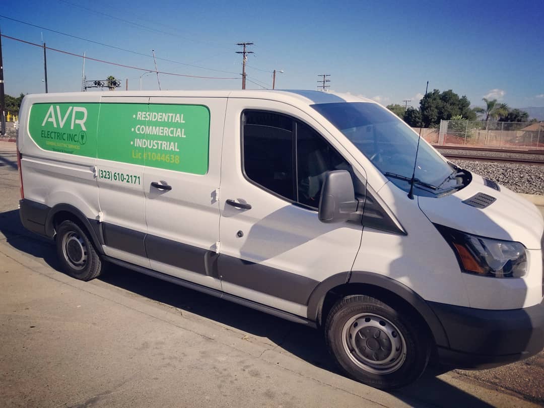 Design and installation of a car decal for AVR Electric. Get yours today! #decal #logodesinger #cardecals #decalinstallation