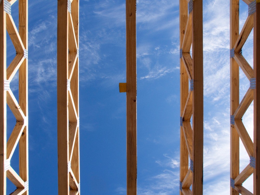 Just like that, the roof is off and new trusses are on!