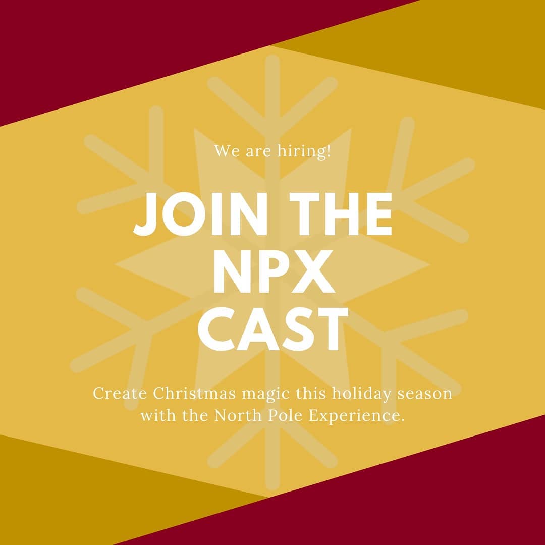 We are looking for a few more high energy folks with lots of Christmas Spirit to join our cast for the remainder of the 2019 season! Please send us a DM for more details and/or to get you in contact with the right people. Help us make holiday memories this year!
🍭
🍭
🍭
#npxcasting #northpoleexperience #npxcast2019 #castmember #acting #jobopening #flagstaffaz