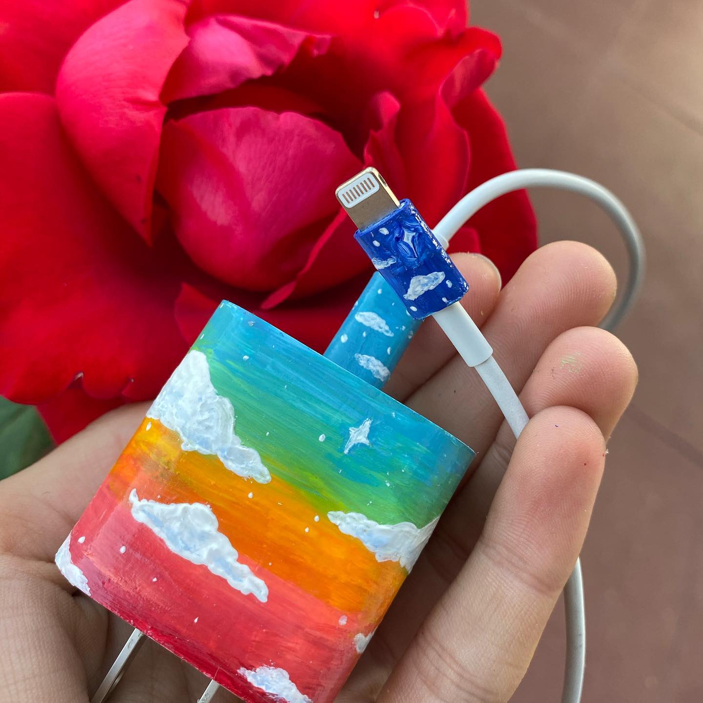 Painted charger! Personalize your charger so you’ll never be mixed up again! Nobody can claim your personal charger as their own anymore! Order any design you please!