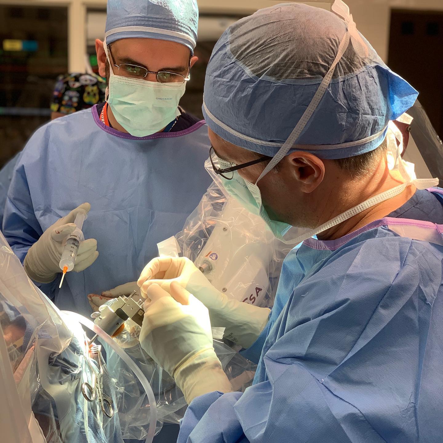 Me operating with my good friend and mentor, Jorge Gonzalez-Martinez.