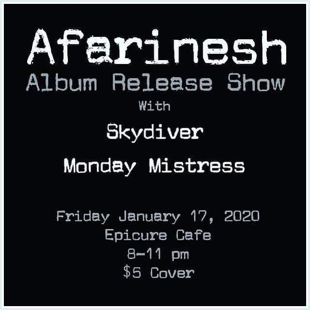 can’t wait to join @skydivermusic tomorrow for another show with @afarineshband and @mondaymistress .
.
.
.
#epicure #fairfax #drums #albumrelease #stoked
