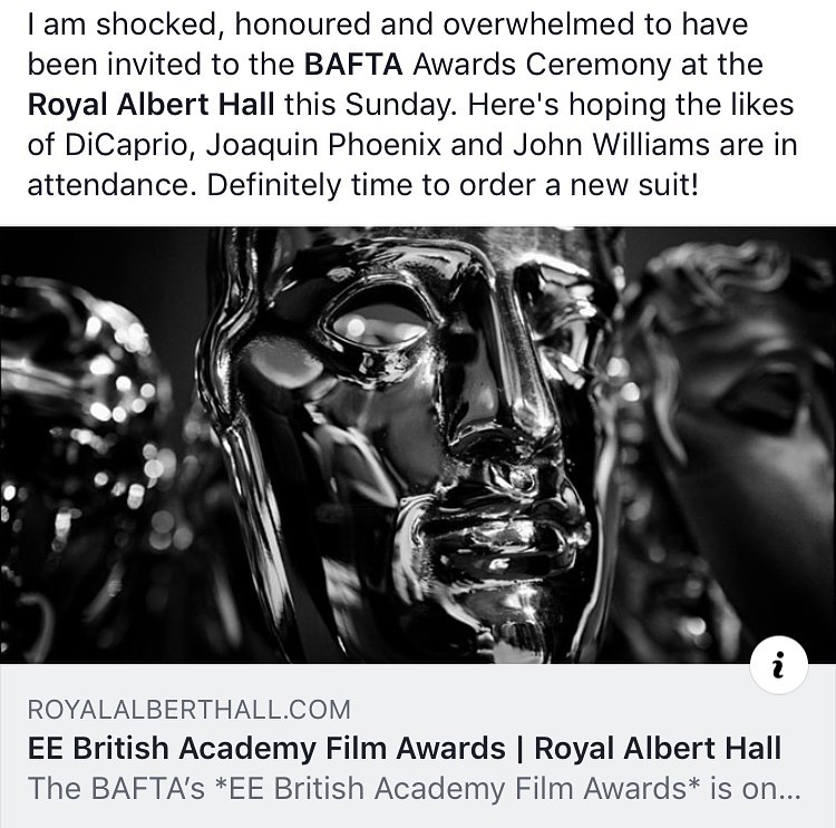 I’m off to the @bafta Awards Ceremony at the @royalalberthall •
•
•
•
•
•
•
@ee #eebaftas #eebaftas2020 #royalalberthall #rah #southkensington #royalcollegeofmusic #london
