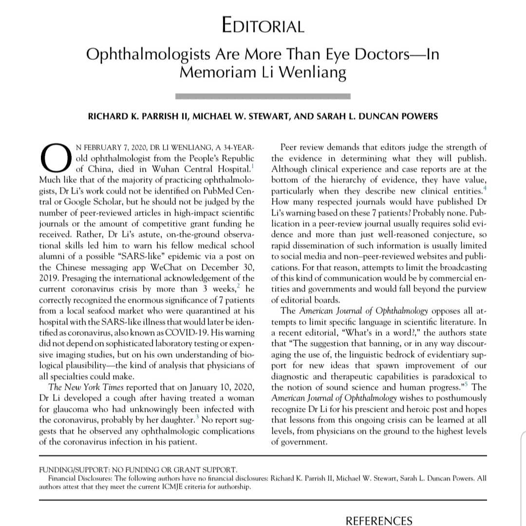 In Memoriam Li Wenliang #coronavirus #wuhan #liwenliang