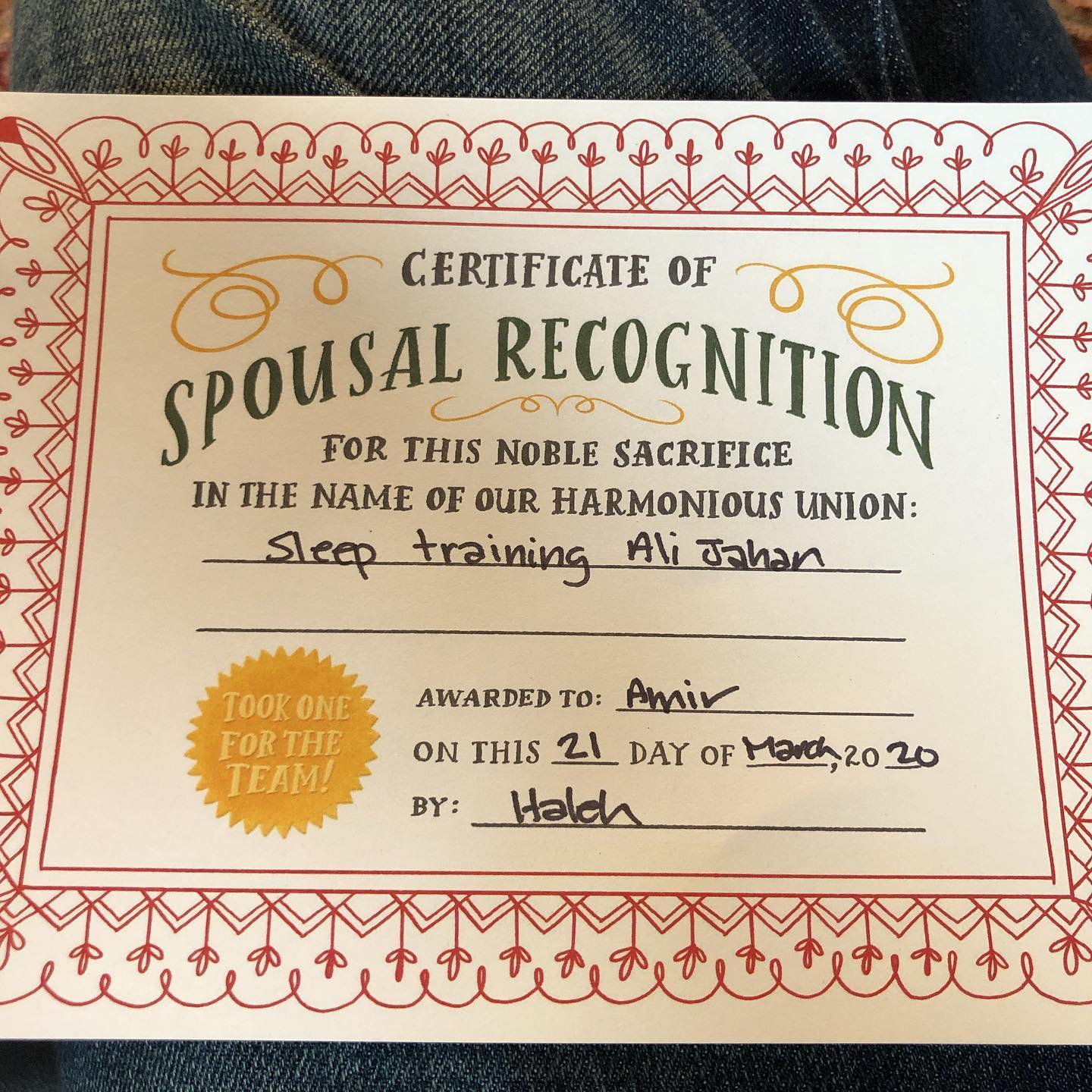 At least I did something right...