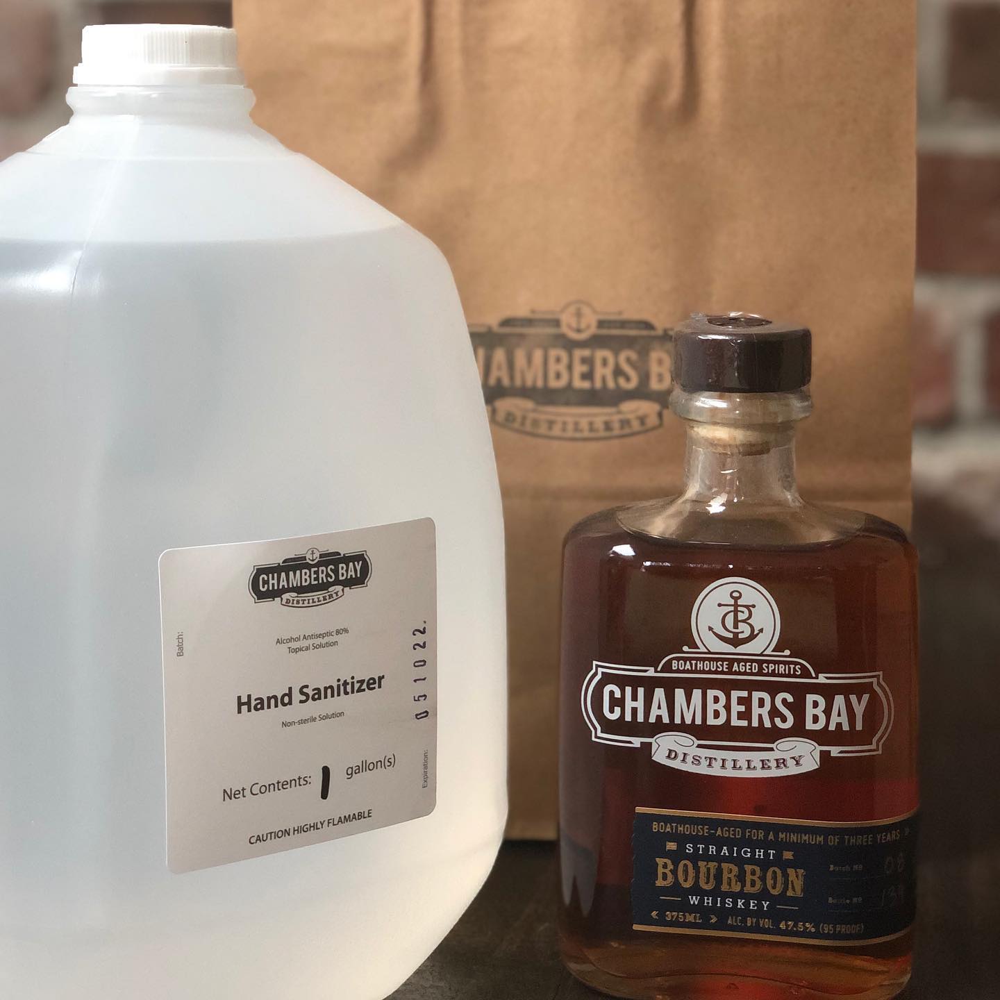 Out gathering the essentials for our planned reopening on May 19. I got a sample of their bourbon as well for that after work toast. #supportlocalbusiness