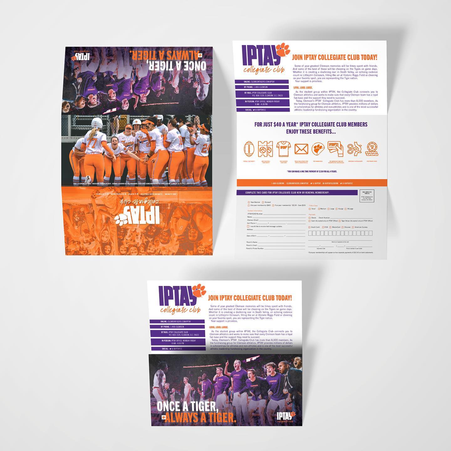 Preparing assets in support of our strategic plan to showcase to the IPTAY Board of Directors!! A years worth of work means a bunch of digital and print mockups. FY20 ends June 30th so looks like I’m getting a head start 🙌🏼 on that updated portfolio
–
Here is the 2020 solicitation for the IPTAY Collegiate Club. Loving the incorporation of some new 👀 university branding
#typography #branding #clemson