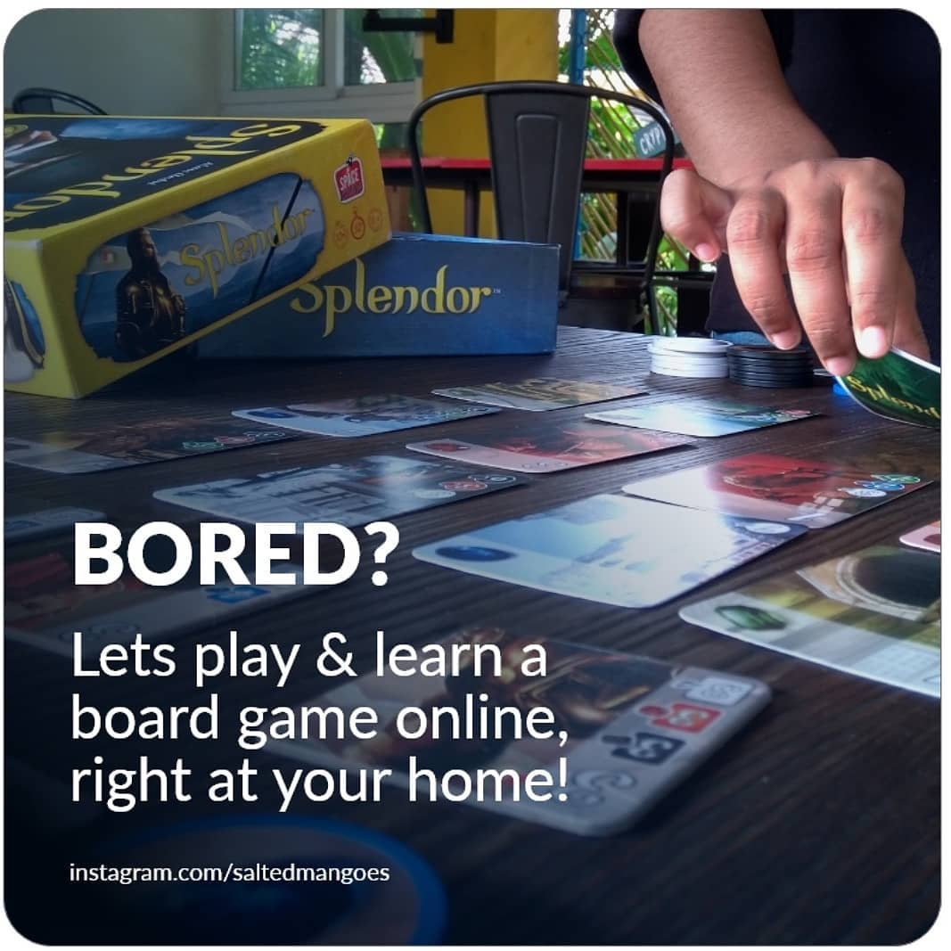 Enjoy playing new BoardGames from home. Don't worry, we'll explain the rules. And yes it's totally free. Message us for details.
#free #boardgames #boardgamecafe #splendor #spiceroads #azul #santorini #railroadink #jaipurgame #wavelength #playkochiplay #chennaiboardgamers