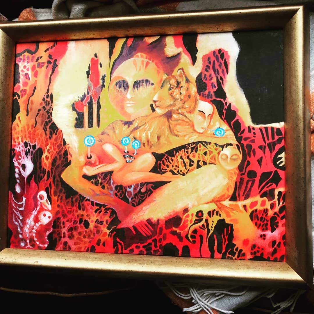 Delighted to frame this gloriously vibrant piece Lollipop Factory from local #Worthing artist @elena.krumgold we think this distressed gold cushion frame brings added richness to the art. We would love to frame more local work so please get in touch - link in bio
#lovewhatyoudodowhatyoulove #localbusiness #frameyourlife #pictureframing #localartist #framer #westsussex #woodandwildey #practicemakesperfect