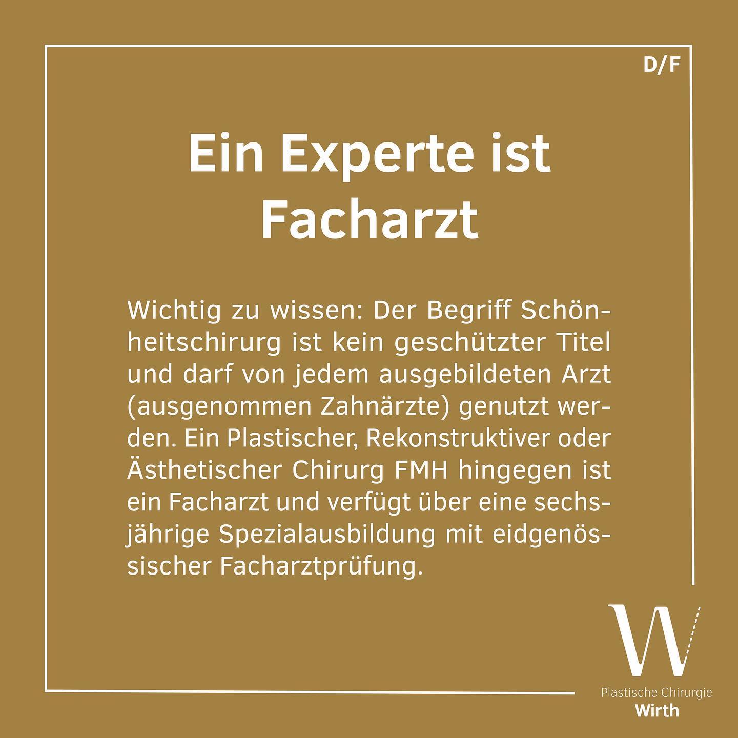 Wie kann man als Nicht-Fachmann oder -Fachfrau beurteilen, ob man sich in gute Hände begibt? Ein wichtiger Punkt: Ein Experte auf dem Gebiet der Plastischen, Rekonstruktiven und Ästhetischen Chirurgie trägt einen Facharzttitel. Achten Sie darauf, nur bei einem Facharzt für Plastische, Rekonstruktive und Ästhetische Chirurgie haben Sie die Gewissheit, dass ein Eingriff nach allen Regeln der ärztlichen Kunst erfolgt.
Comment un non-expert peut-il juger s'il se met entre de bonnes mains ? Un point important : un expert dans le domaine de la chirurgie plastique et esthétique porte le titre de spécialiste. Veuillez noter que seul un spécialiste en chirurgie plastique, reconstructive et esthétique peut vous assurer qu'une opération est effectuée selon toutes les règles de l'art médical.
#praxiswirth #raphaelwirth #plastischechirurgie