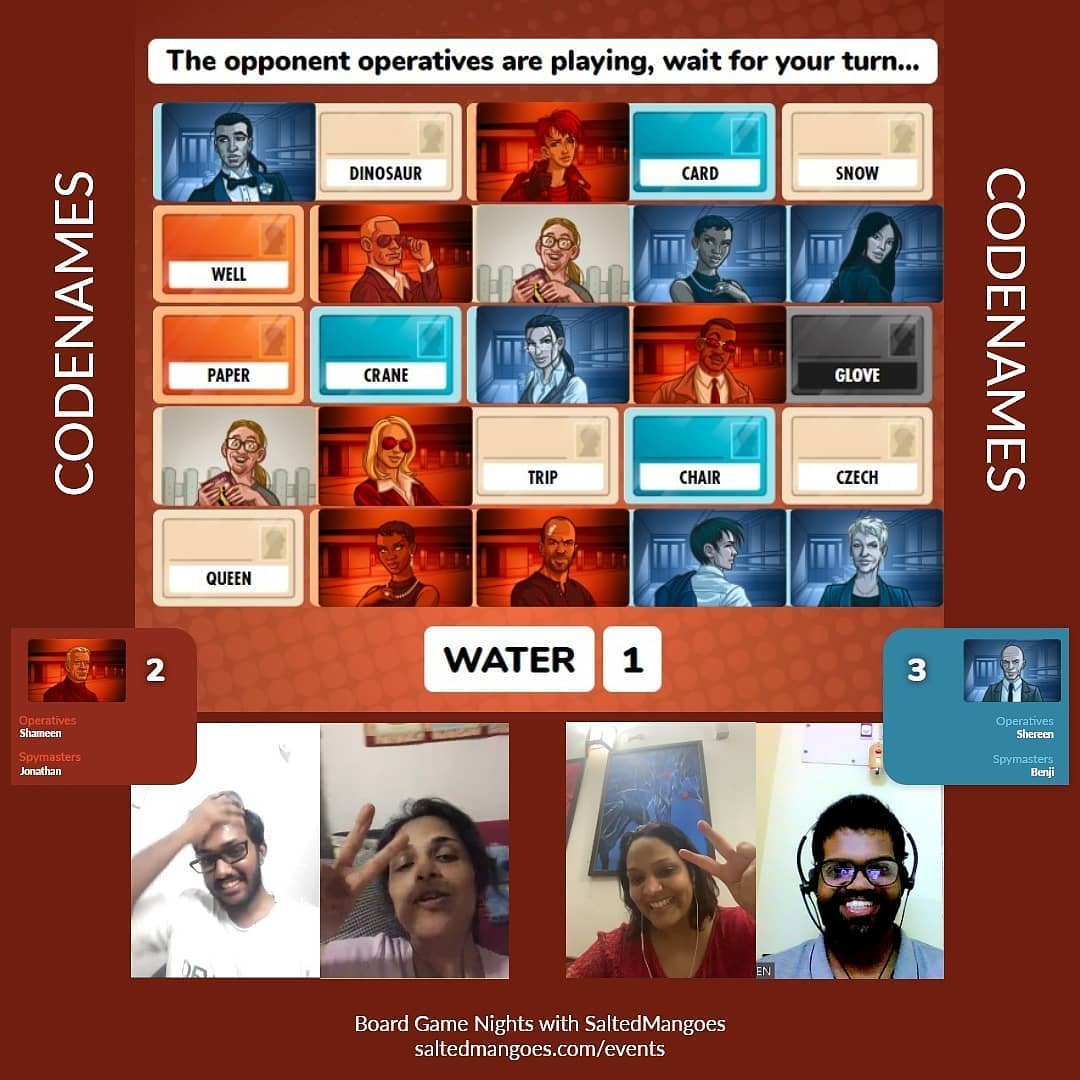 Don't let social distancing distance you from your friends & family! Enjoy Board Game Nights with us. Book now. Link in bio
Enjoyed hosting this free event for @sham.idics @shereenidiculla @jonathan.idiculla
#boardgamingwithfriends #boardgamewithfamily #lockdown #codenames #saltedmangoes #chennaiboardgamers #boredgames #gamenight #kochiboardgamers #playkochiplay