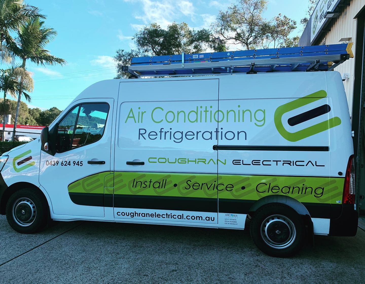 Loving our new sign writing for our Air Conditioning and Refrigeration vehicle. Thanks so much @signmediasolutions for the great job!
At Coughran Electrical we also install, repair and service air conditioners and refrigeration units.