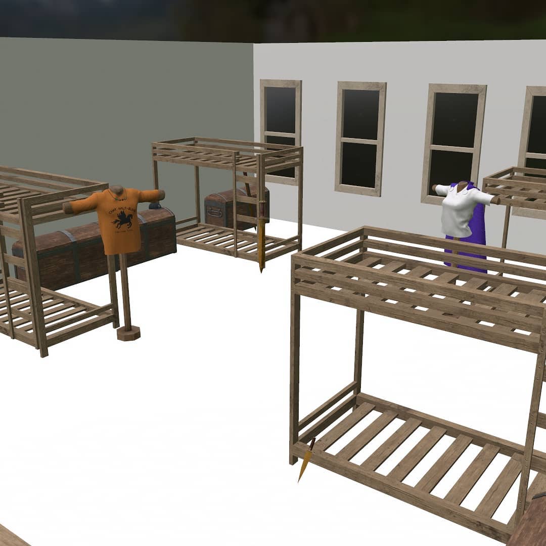 Decided that it might be a fun project to build a Percy Jackson inspired scene before the release of the final #trialsofapollo book. Currently have Riptide, Annabeth's Yankees hat, Backbiter, Katoptris, CHB and CJ shirts, Percy's camp beads, most of a Praetors cape and a rough barebones of a Camp Half Blood cabin. #percyjackson #heroesofolympus #trialsofapollo #rickriordan