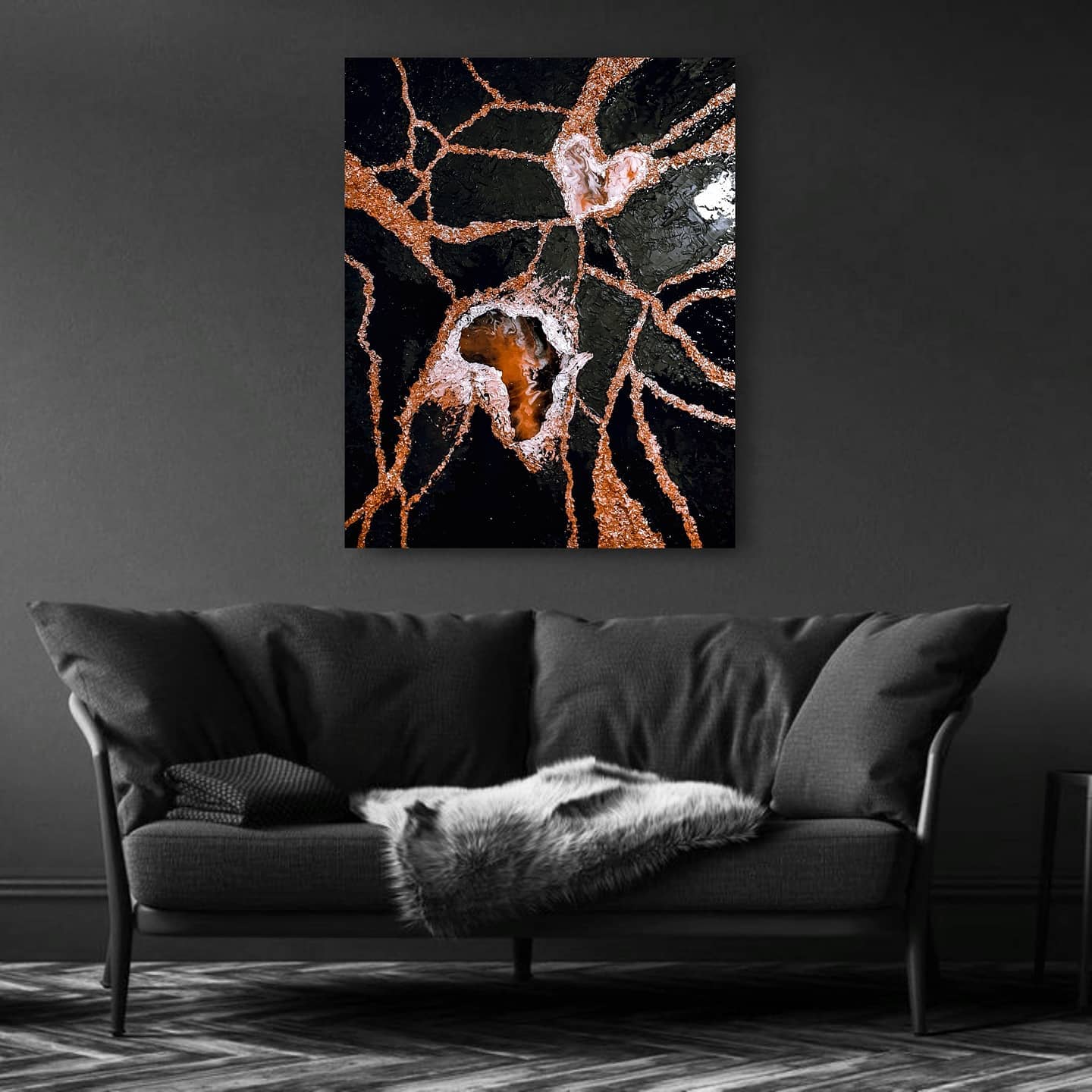 BREAKTHROUGH, 2020
Acrylic, Gold Leaf, Resin on Canvas
24 x 30 in
Inspired by the philosophy of kintsugi, Breakthrough reflects how breaking open allows light to enter. Formed in fire, shaped in silence — a meditation on becoming whole. God does not repair to restore what was; He turns the broken into beauty.