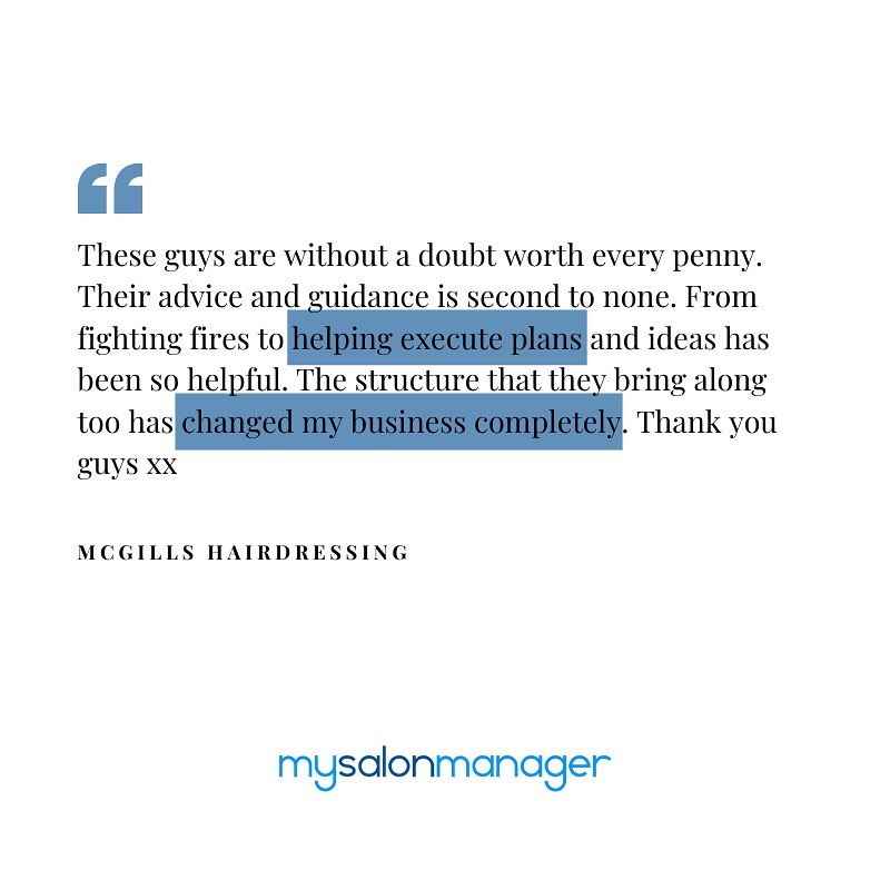 It’s all about the feedback ⭐️ There’s nothing we like to see more than happy #salon owners and managers that feel in control of their business. We’re all about progress 💙