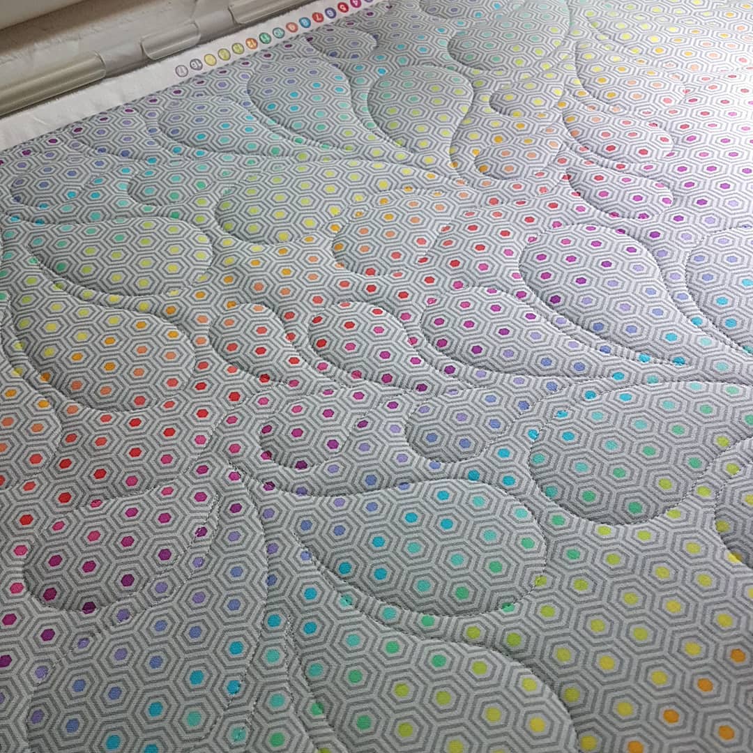 Well this is a first for me. I'm quilting whole cloth quilt for a client made using @tulapink True Colors fabric! And it's a big one!! 120x120 😳 I wasn't sure what it was going to look like but I'm really starting to like it.
The client chose an edge to edge pantograph called Feather Puff and it's being quilted with a pale grey Aurifil thread.
#quiltingismypassion #tula #truecolors #freespiritfabrics #quiltersinvictoriabc #quiltingafterhubbygoestobed #tulapink #quiltersofinstagram #canadianquilter #apqsmillie30 #quiltpath #thebatikplace #onlinefabricstore #mistymountainvictoriadotcom