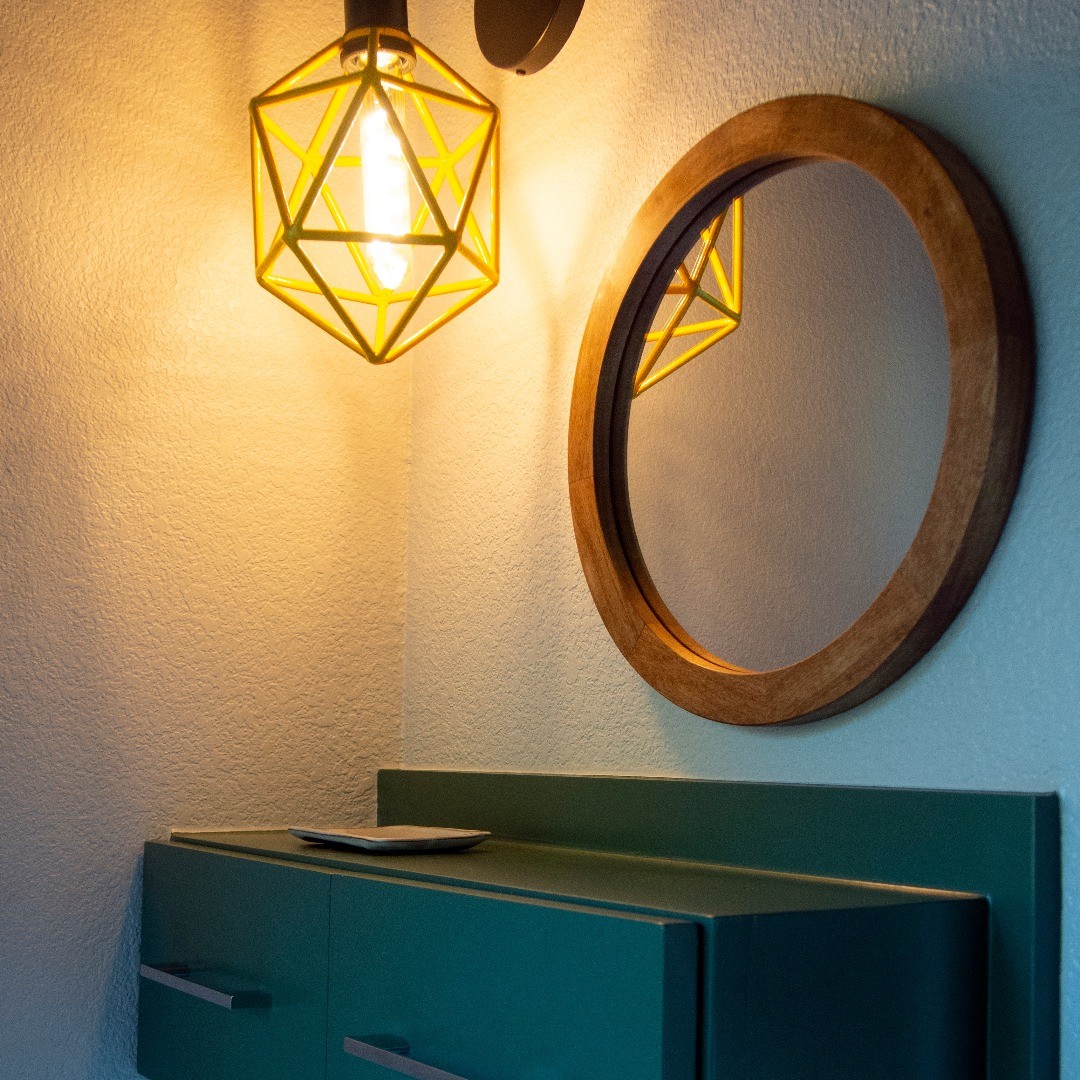 We just got our beautiful new entryway mirror from Dot and Rose!