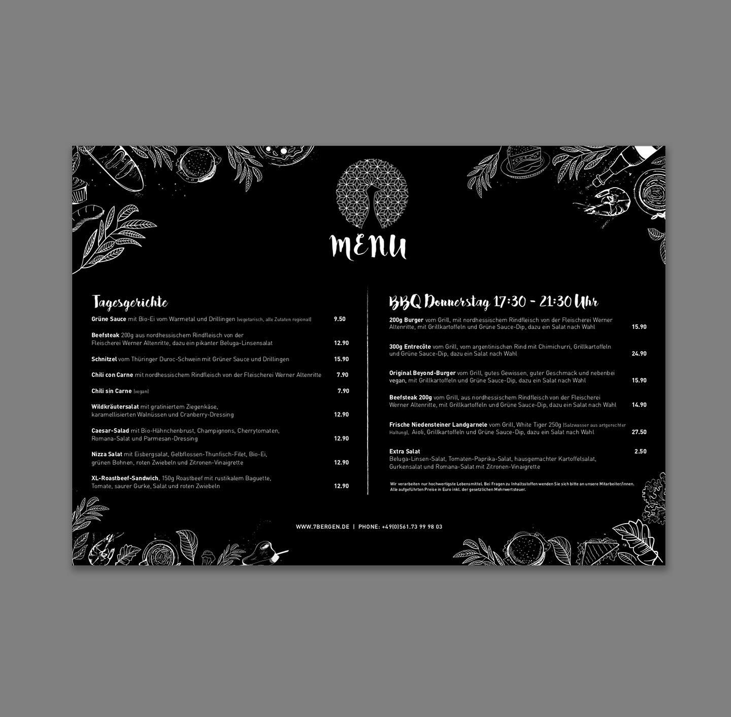 Menucard Siebenbergen Kassel
.
.
.
#dsignlounge #kassel #designer #blackdesign #menucarddesign #visualdesign #graphicdesign #siebenbergen #brochuredesign #communicationdesign #werbung #advertising #designlover #artwork #businesscarddesign #flyerdesign #create #corporatedesign #inselsiebenbergen #corporateidentity #ci #designing #logodesigner