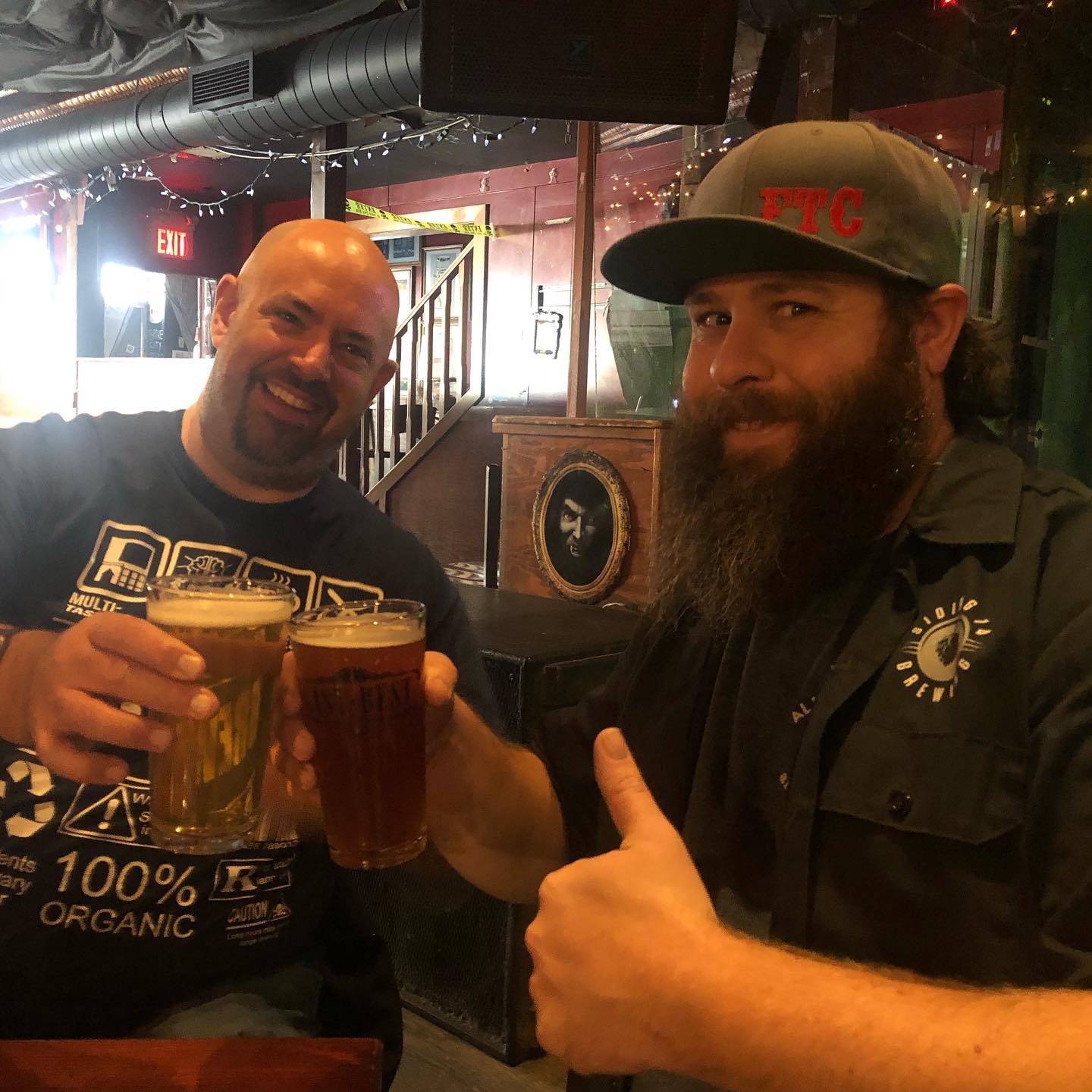 Casey from Siding 14 and Dave from Common crown enjoying a fresh hop beer. Prairie dogs harvest pale ale is malty and enjoyable. The Darkwoods pale ale is crisp and bright.