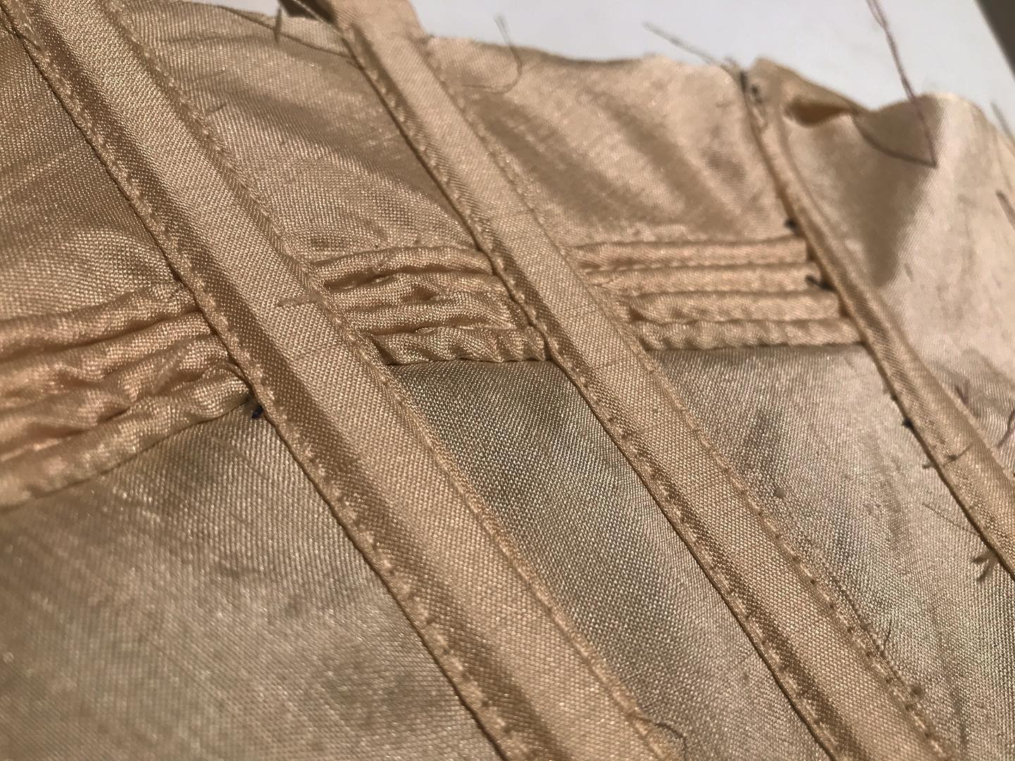 Trying to figure out cording and boning cases - it’s going messily but I’m learning a lot😁🧵