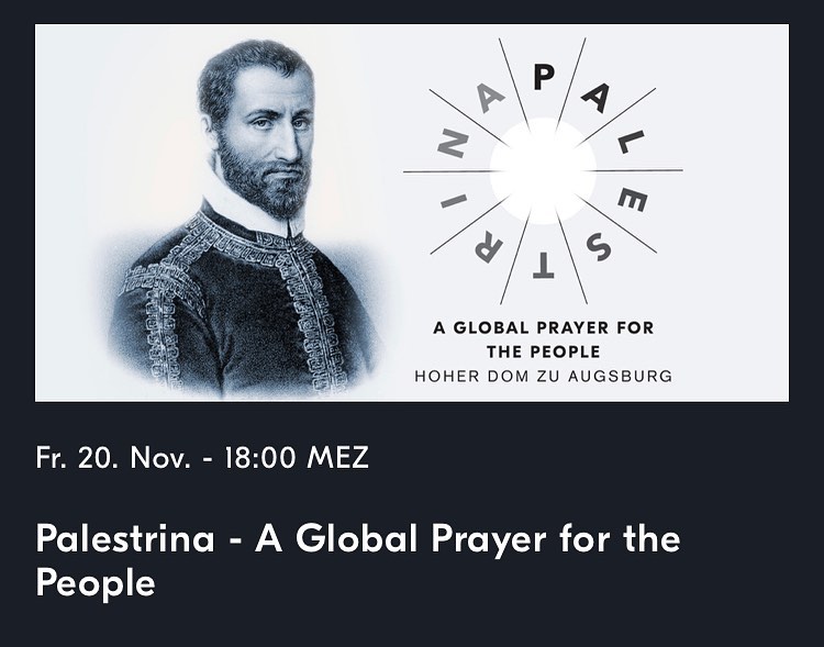 In response to the enormous challenges currently facing performing artists, this project brings together musicians in a united prayer: 24 continuous hours of polyphony by Giovanni Pierluigi da Palestrina, streamed live from #augsburg #cathedral .
The devotion is streamed live from Hoher Dom zu Augsburg (Germany) and will be available to watch on catch-up for 24 hours after the initial stream.
▶️https://app.idagio.com/de/live/event/palestrina-a-global-prayer-for-the-people
#globalprayerforthepeople #bisoratquicantat #musicasacra #24hours #prayer #auxantiqua #augsburgerdom #bistumaugsburg #palestrina