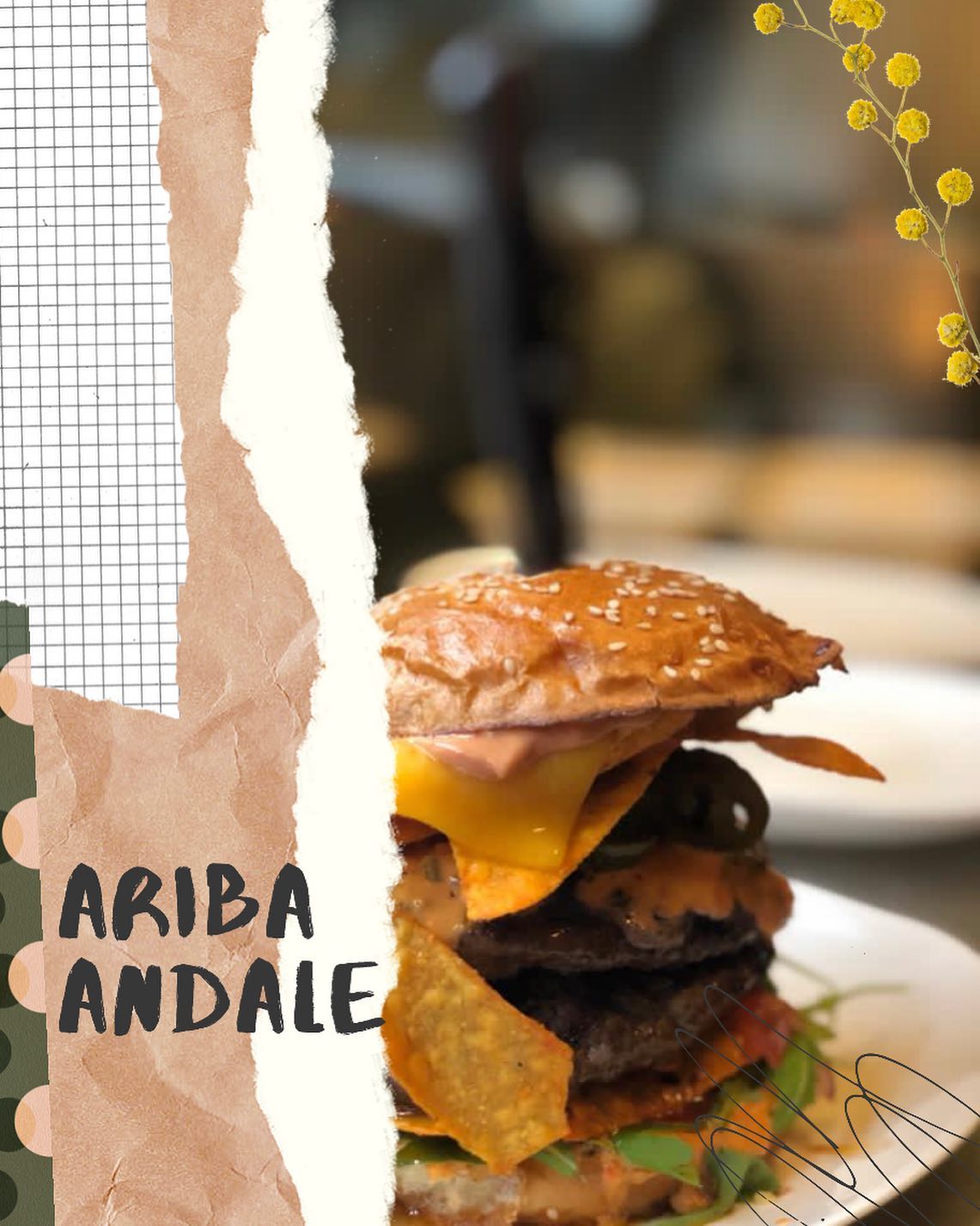 Auf gehts... es wird Zeit. Es gibt ein neues Burger-Special:
Der "Arriba Andale" überrascht euch mit knusprigen Nachos mit Cheddar und Jalapenos, auf Rucola und mit einer hausgemachten leicht rauchigen mexikanischen Sauce (leicht scharf). 🍔 🥤 🍟 Let's go ... it's time. There's a new burger special:
The "Arriba Andale" will surprise you with crispy nachos with cheddar and jalapenos, on rocket and with a homemade, slightly smoky Mexican sauce (slightly spicy). Really delicious! This is now available as a take-away special for 10 euros including fries (upgrades possible). #nachos #munich #loveburgers🍔 #spicy