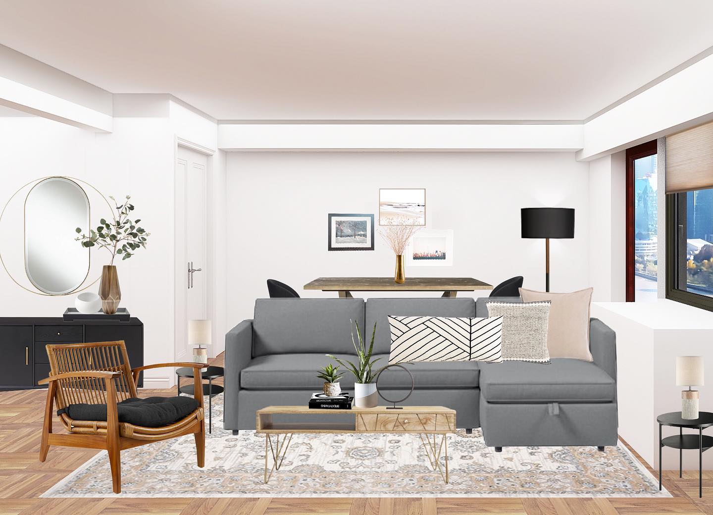 Living room / dining room design for a cute Denver apartment. Awesome couple to work with!!
#aptdesign #havenlydesigns
#havenly #pampeliskadesign
@thehavenly @westelm @safavieh @cb2 @article @covegoods @minted @crateandbarrel @lampsplus @cyandesignhome @wayfair
~
Diseño de sala / comedor para un hermoso apartamento en Denver. Súper chévere trabajar con esta pareja!!
#diseñodeinteriores #decoracioninteriores
#apartamentospequenos