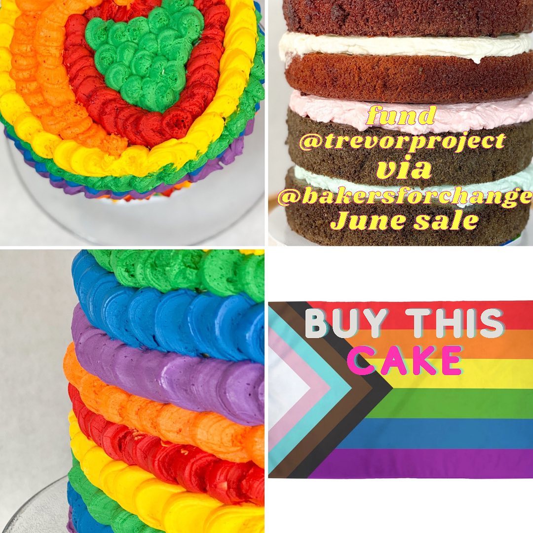 BUY THIS CAKE! Yes you!
We are HONORED to auction a copy of this cake-take on the #prideprogressflag - to raise funds for @trevorproject via @bakersforchange June bake sale. We will be taking bids til FRIDAY NOON EASTERN JUNE 18
In the comments below! Bid on this cake like the money is going to deserving kids. Because it is.
About the cake: bottom 2 layers: black tahini & cardamom; top 2 layers cocoa & cardamom. Vanilla whipped cream sandwiched between. Covered in vanilla-bean Swiss meringue buttercream and Love.
#cakesofinstagram #bakersforchange #trevorproject #cocoa #cardamom #tahini #pridemonth #pride #pride🌈 #pride2021 #pridemonth2021 #prideally #proudally #ally