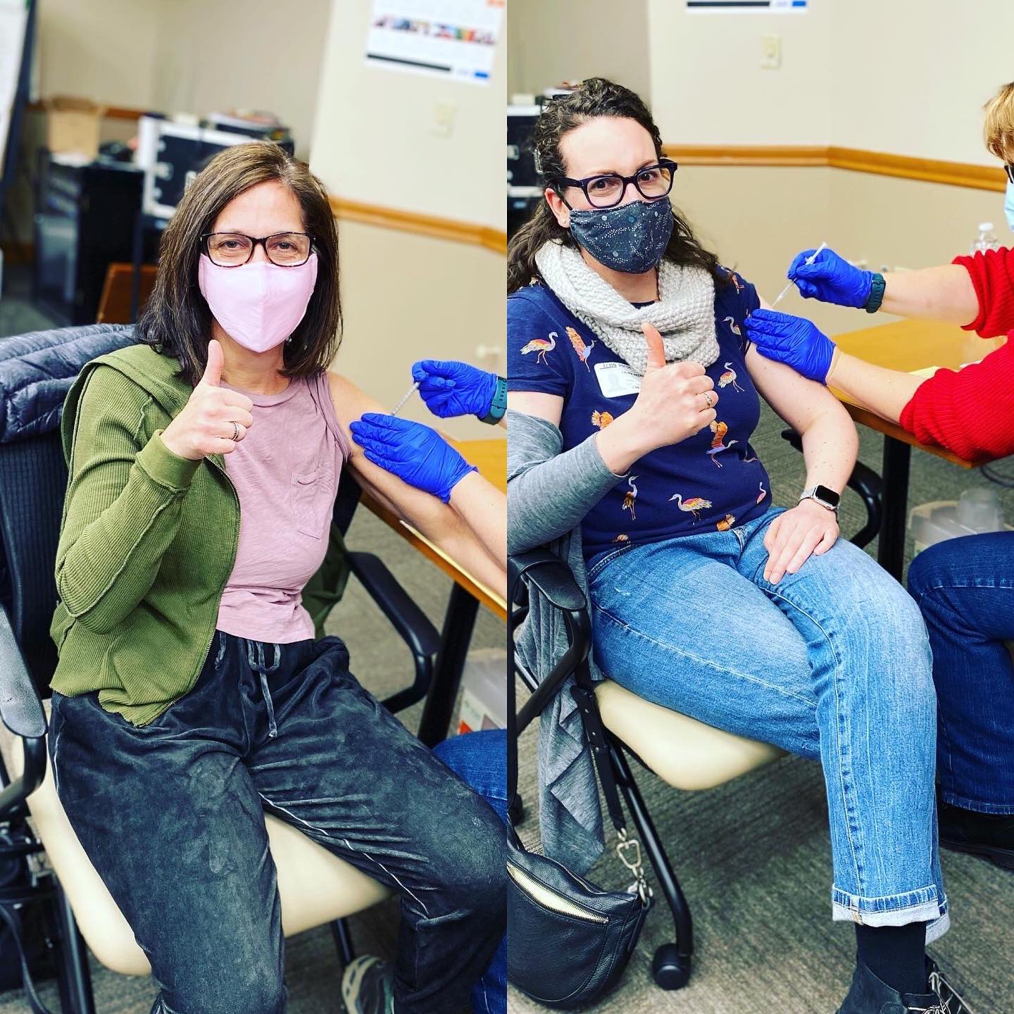 Lauren and I got our first vaccine today. We were so excited to do our part to keep our breastfeeding families safe. Here’s to science and normalcy. #forresterlactation #covidvacccine #ibclcsupport #babyblissct