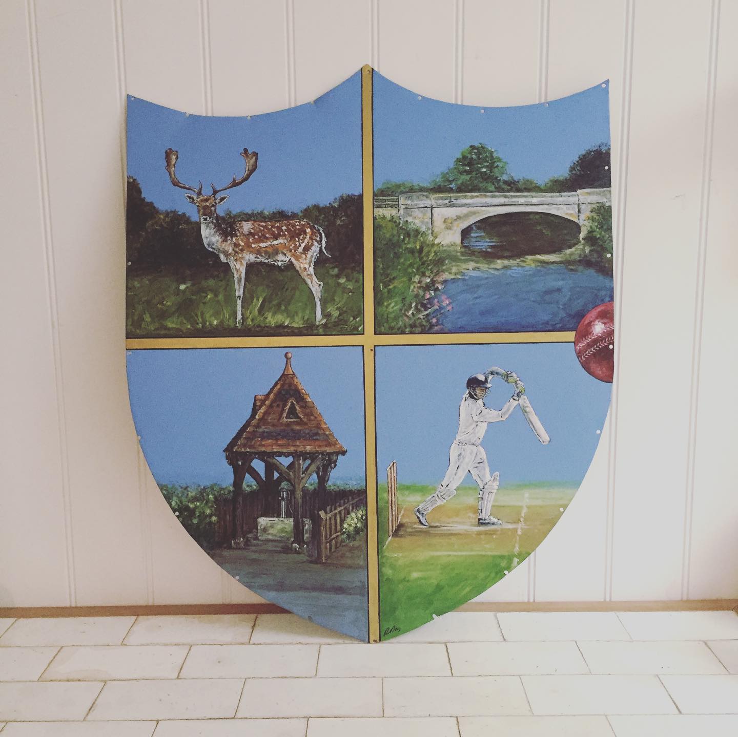 It’s always good to do something different so here’s what I did...
.
.
In terms of challenging oneself at work, it did do that, mainly because I was working on it last year and found it tricky to get out and choose paint colours and lacquers for it during the first lockdown. I was also working on it in between mum duties so it took longer than I expected to complete, with interruptions once ‘in the zone’, being a fairly regular occurrence.
.
.
All said and done it turned out nicely and I’m really rather proud of it. It was a privilege to be asked to produce something so prominent within a village, for the local community. I am hoping it will still be there when I am old 😉 and I am sure I will still look up at it then as I do now when I drive past and have a secret little ‘I did that’ moment ☺️