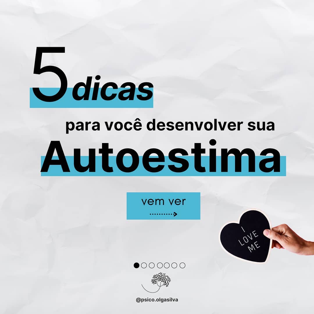 A autoestima é a forma como nos avaliamos em várias áreas diferentes de nossa vida.
👍🏻Uma boa autoestima vai estar ligada a relações mais satisfatórias e saudáveis, níveis de bem estar e felicidade.
👎🏻Já a baixa autoestima vai afetar sua vida social, amorosa e pode ser gatilho para o desenvolvimento de alguns transtornos mentais.
👉🏻 Apesar dela começar a ser desenvolvida ali nos nossos primeiros anos de vida, isso não significa que não podemos aprimorá-la.
- Ta sentindo que a autoestima anda baixa? Então aqui vão 5 dicas de como desenvolver a sua. 😉🌻
📌Tem outras dicas? Deixa aqui nos comentários para que mais pessoas possam melhorar e desenvolver a sua.