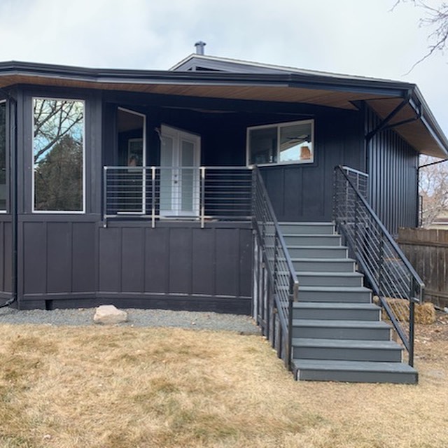 They can now drink safely with the new guard rails we fabricated and installed. #safedrinking #clearcoatedrails #newpatio #fabindustries #metalfabrication