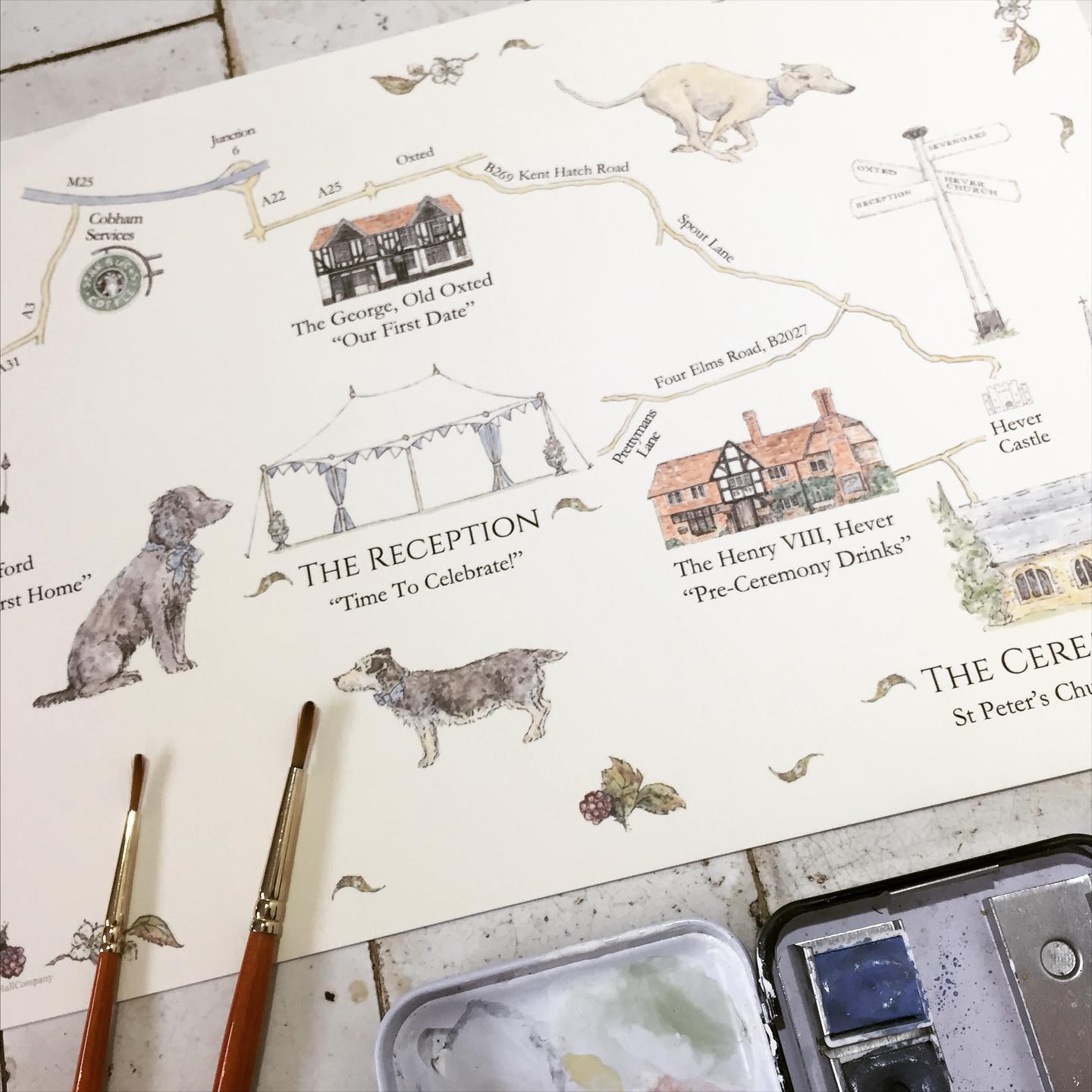 Looking forward to the time when I can do a few more of these #weddingoutoflockdown #weddingmap #weddingstationery #weddingart #illustratedmap