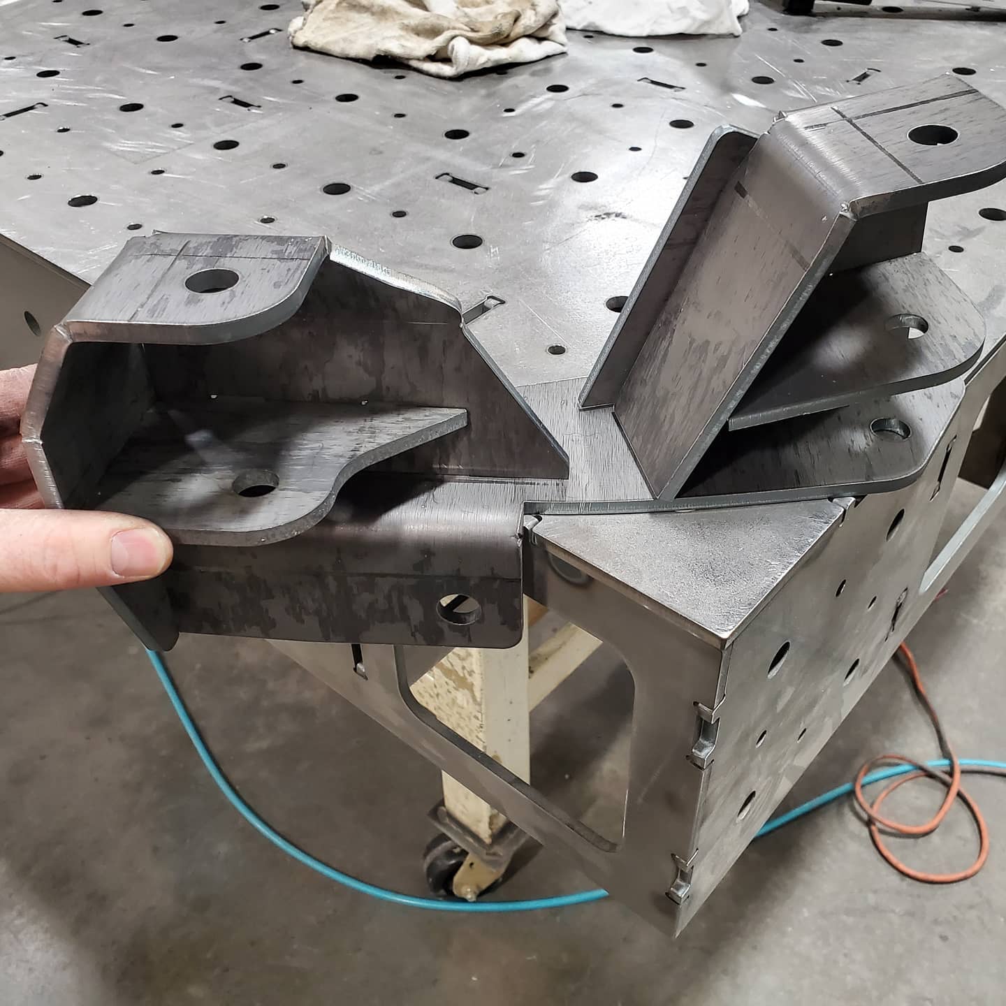 Long travel kit folded up for a great client. 1/4" Steel. Just finished a bunch of these sets. The new brake can do just about anything.