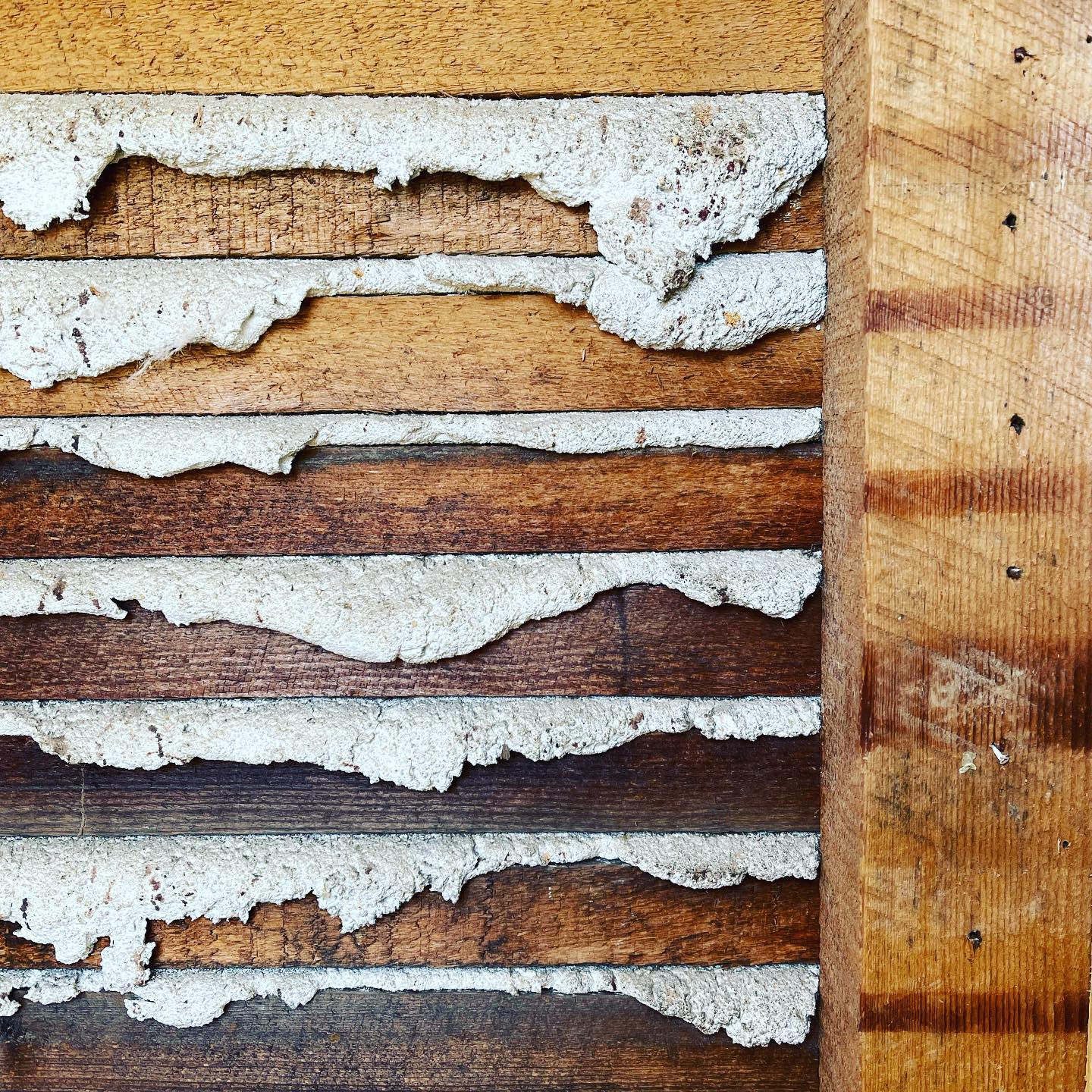 Farmhouse walls from 1890 #lambertscove #farmhouse #lathandplaster