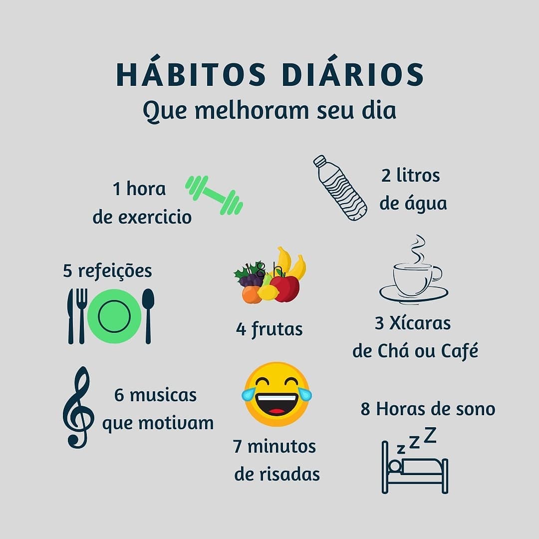 Quais desses hábitos fazem parte da sua rotina? Marque aqui um amigo que precisa aprender um desses hábitos. 😁
#homefit #quarentenafitness #atividadefisica #saudeemdobro #alugueldeequipamento #exercicioemcasa #fiqueemcasa #desafiodahomefit #habitosdiarios
