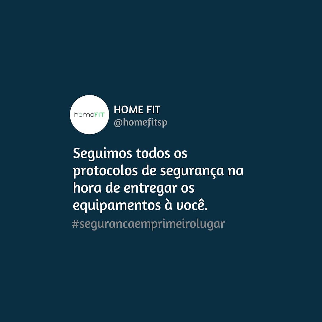 Nós levamos muito a sério os protocolos de segurança aqui na HomeFit.
Todos os equipamentos são higienizados com álcool 70 e os entregadores fazem a entrega equipados com máscaras e com mãos higienizadas 😷
#homefit #quarentenafitness #atividadefisica #saudeemdobro #alugueldeequipamento #exercicioemcasa #fiqueemcasa #desafiodahomefit