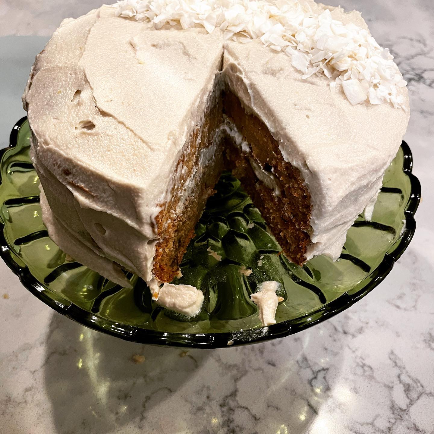 I am not a baker.
Last week, I bought this vintage glass cake stand.
My husband said, “Is this for decoration?”
I decided to show him by making @minimalistbaker carrot cake with coconut cashew “buttercream” frosting.
All from scratch.
Multiple layers.
I had to buy cake pans, guys.
So, I guess I bake now. 🤷🏻♀️
Did I show my husband? Or, hmm… 🤔
#plantbased #minimalistbaker #carrotcake #veganbaking #bakingfromscratch #whatdidigetmyselfinto #happyhusband