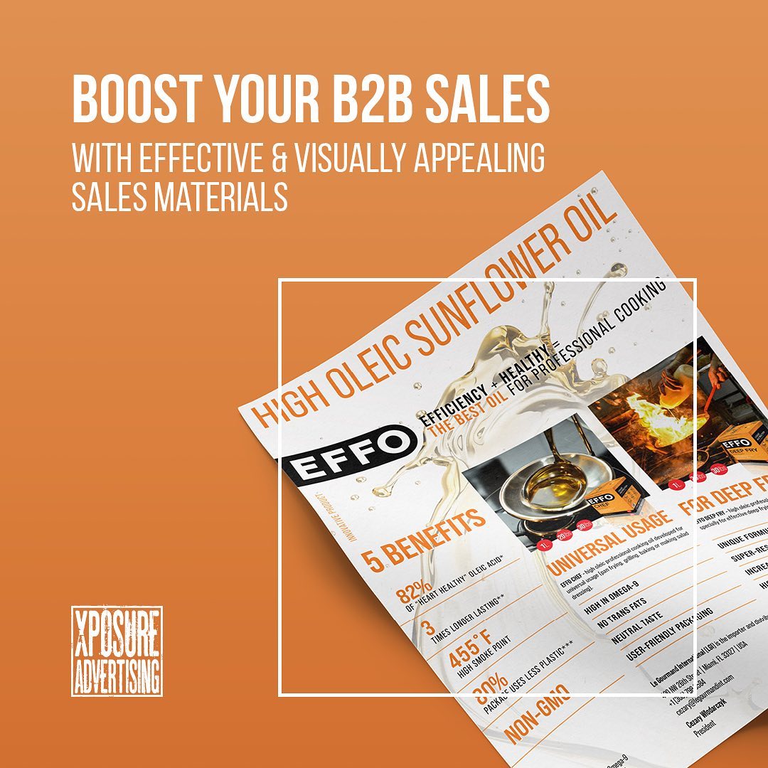 Do you run a B2B business?
Let us help boost your sales with effective sales materials - both digital and printable - so you can stand out from your competition and close more deals! 🎉
We partner with several print houses so we can offer you the best quality price ratio + our turnaround time is always lighting fast ⚡️
➡️ Contact is today at gerard@xposureadvertising.com
(305) 849 6726