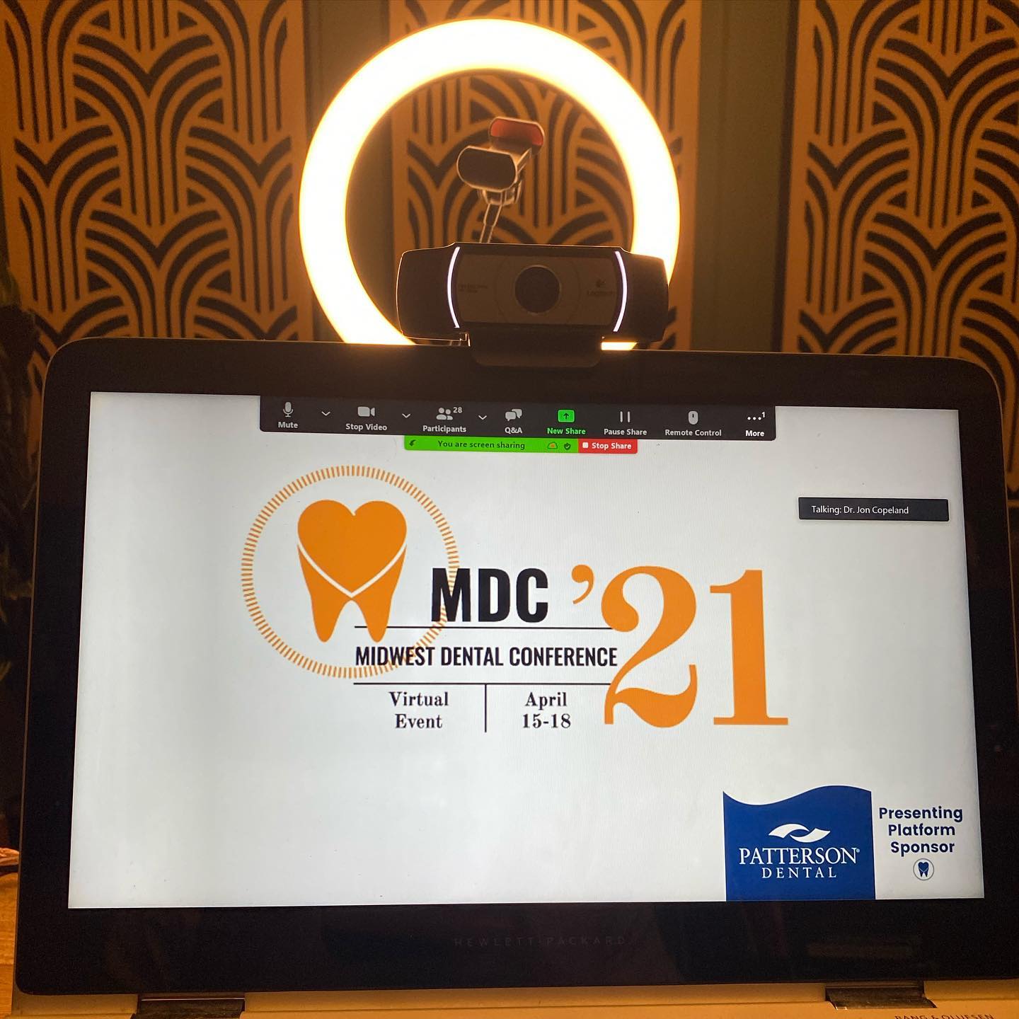 Well, I’d much rather be @umkc_dentistry for the Midwest Dental Conference and some #kcbbq but it’s still an honor to do it virtually