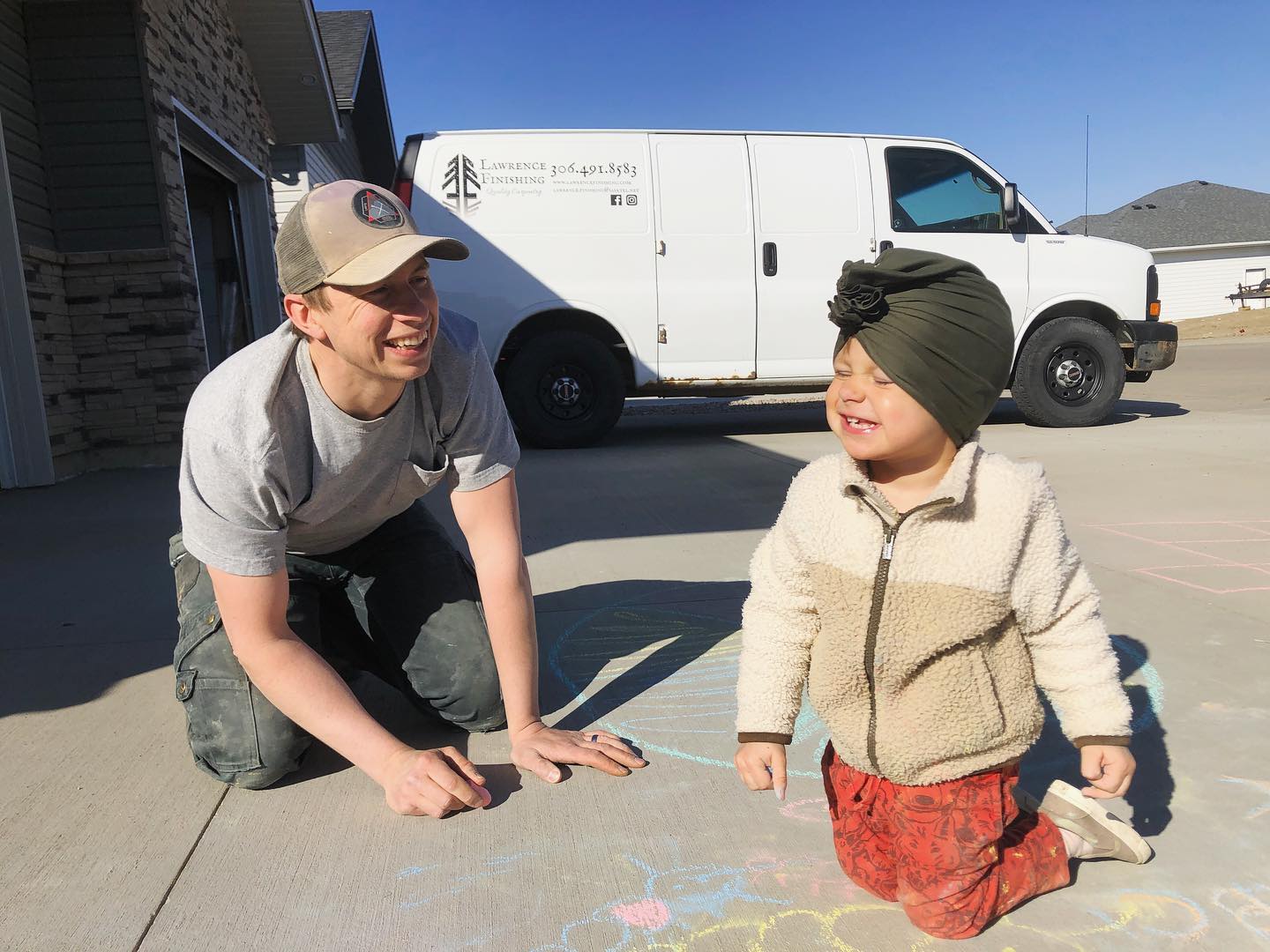 When getting home “early” means in time for supper and even a little driveway doodling before walking in the door! #lawrencefinishing